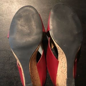 Red wedge heel sandals